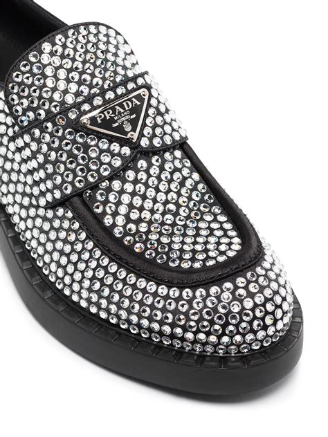 prada crystal embellished loafers|Shop Prada Crystal.